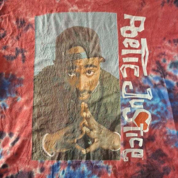 Poetic Justice Tupac Shakur T-Shirt Red Tie Dye Size XL 100% Cotton Hip Hop Rap - Picture 2 of 6